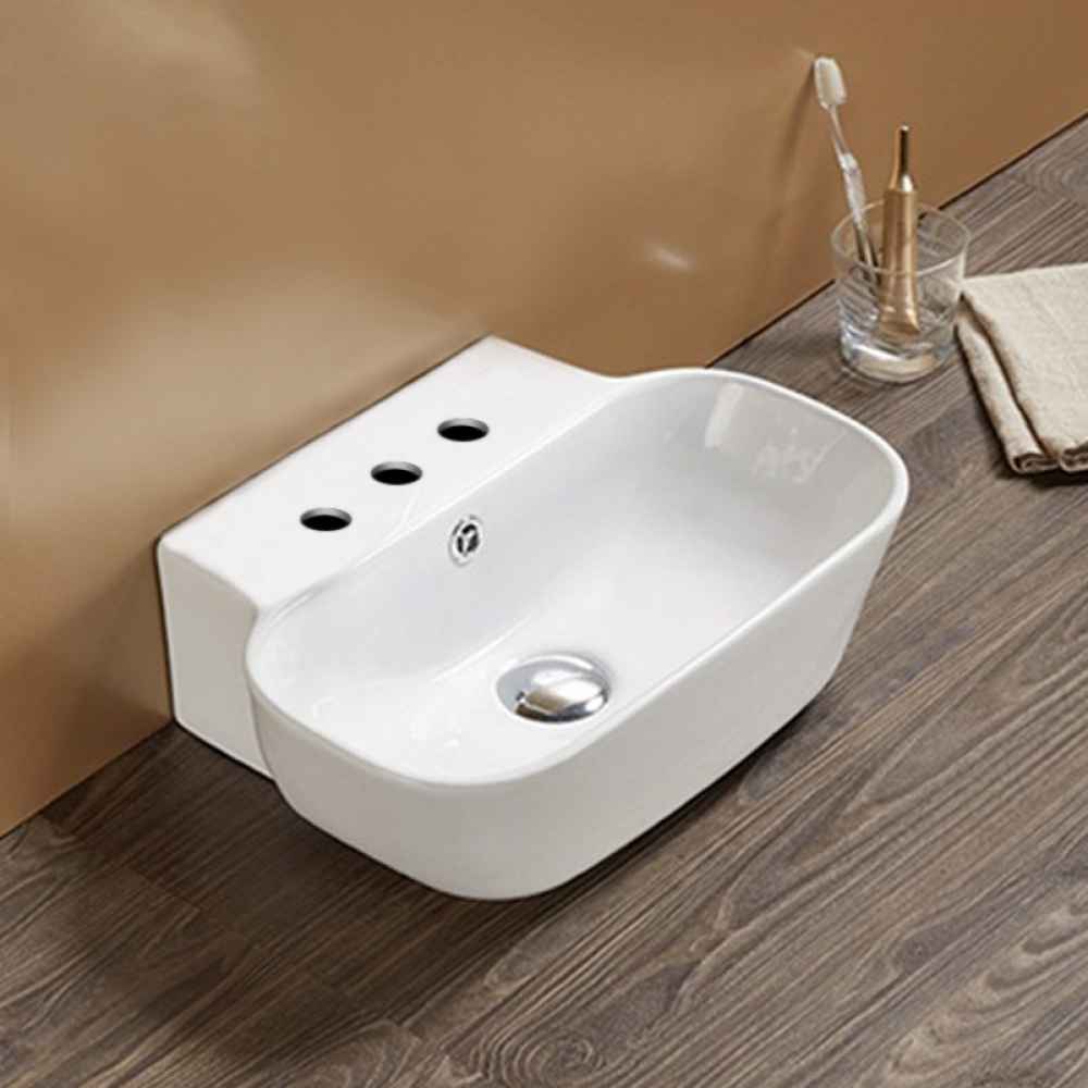 16.34-in. x 12.2-in. Rectangle Bathroom Vessel Sink White Enamel Glaze