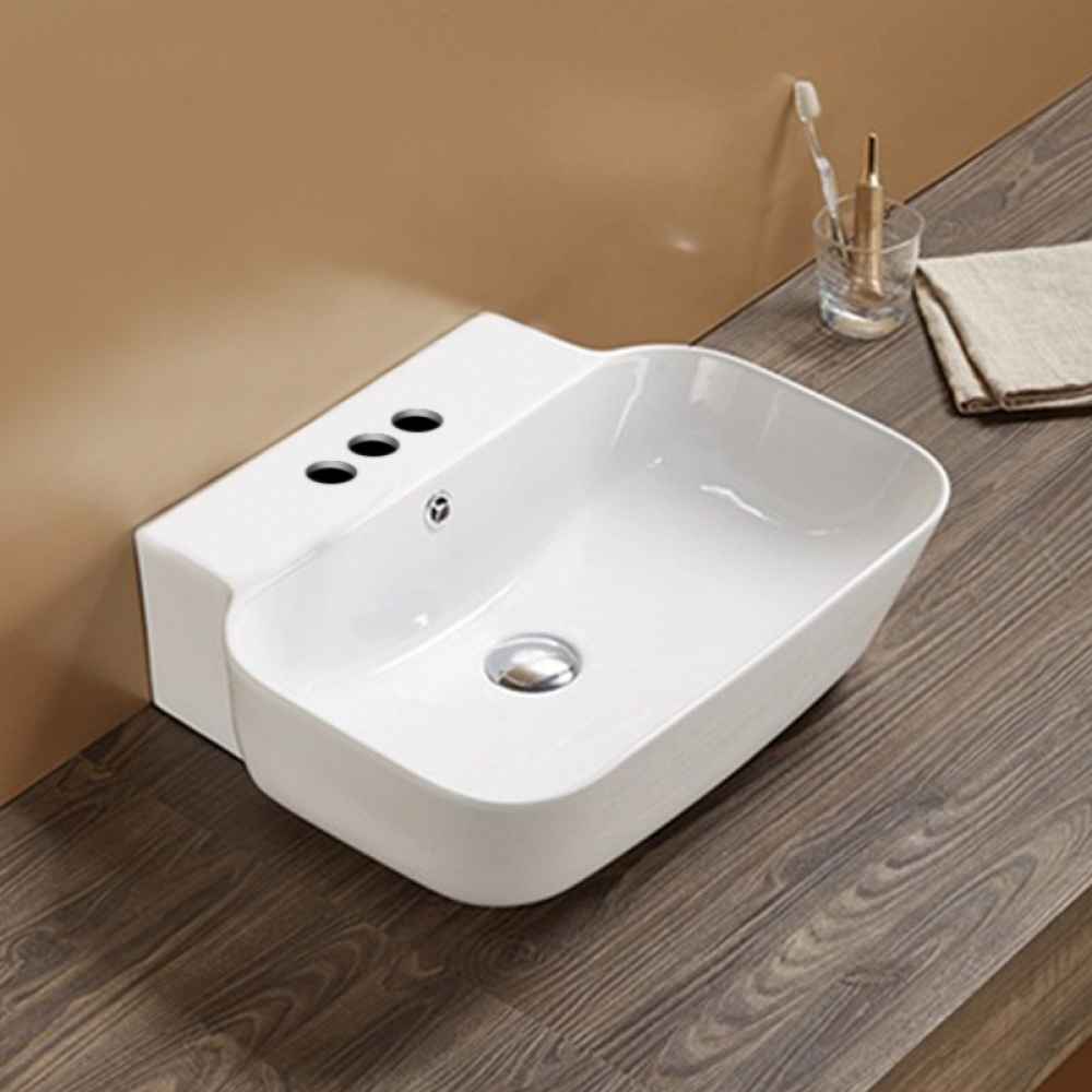20-in. x 16.14-in. Rectangle Bathroom Vessel Sink White Enamel Glaze