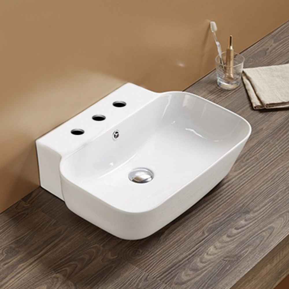 20-in. x 16.14-in. Rectangle Bathroom Vessel Sink White Enamel Glaze
