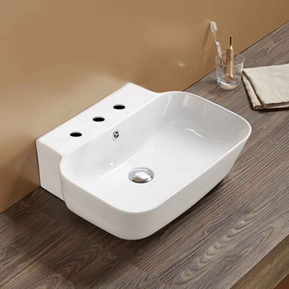 20-in. x 16.14-in. Rectangle Bathroom Vessel Sink White Enamel Glaze