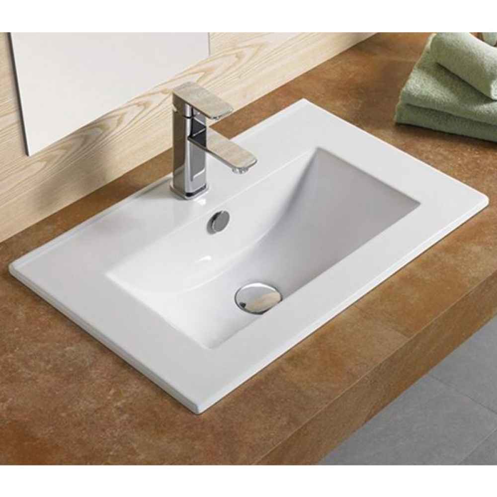 19.9-in. W 16.6-in. D Ceramic Top In White Color For 1 Hole Faucet