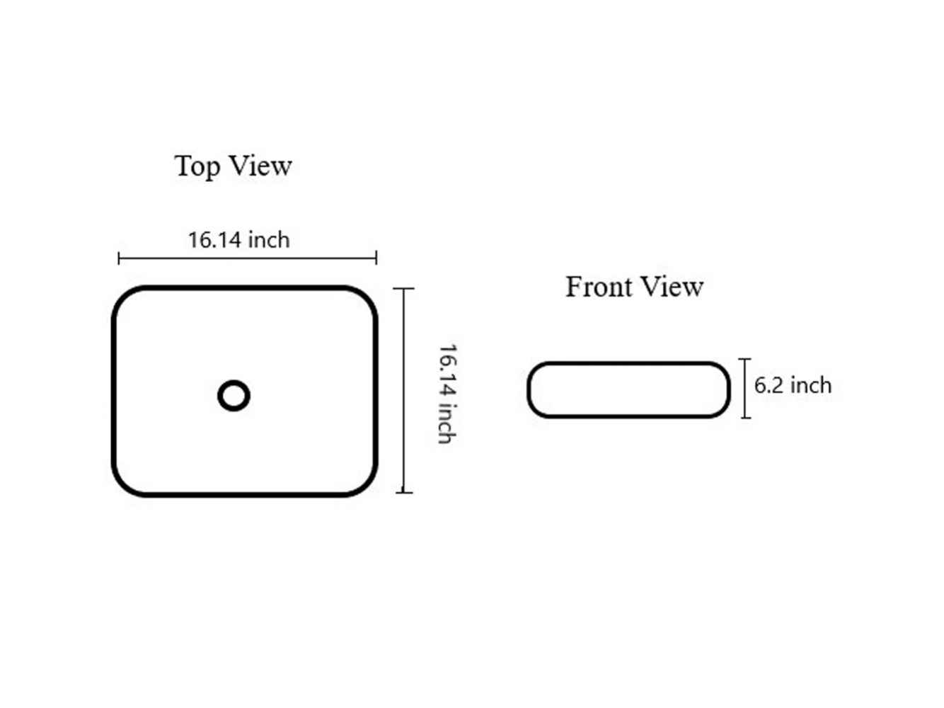 24-in. x 16.14-in. Rectangle Bathroom Vessel Sink White Enamel Glaze