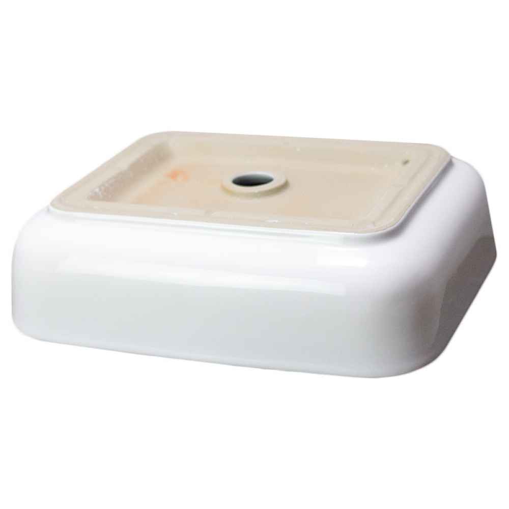 19.7-in. x 15.4-in. Rectangle Bathroom Vessel Sink White Enamel Glaze