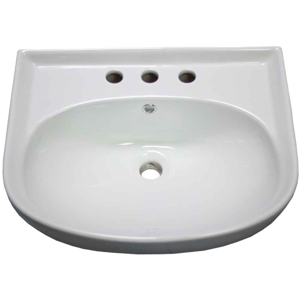22-in. x 17.7-in. Rectangle Bathroom Vessel Sink White Enamel Glaze