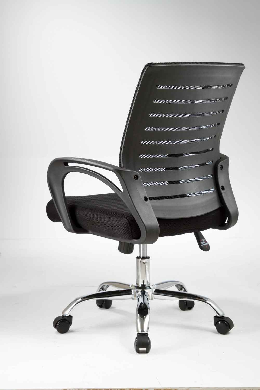 21.7-in. W 38.2-in. H Traditional Stainless Steel-Plastic-Nylon Office Chair In Black