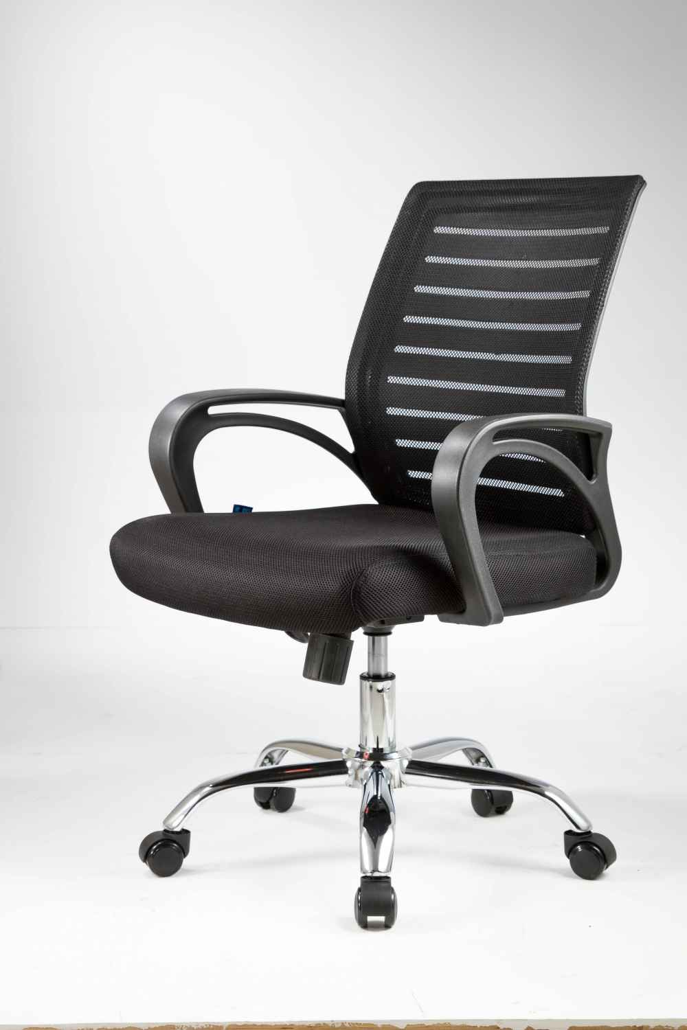 21.7-in. W 38.2-in. H Traditional Stainless Steel-Plastic-Nylon Office Chair In Black