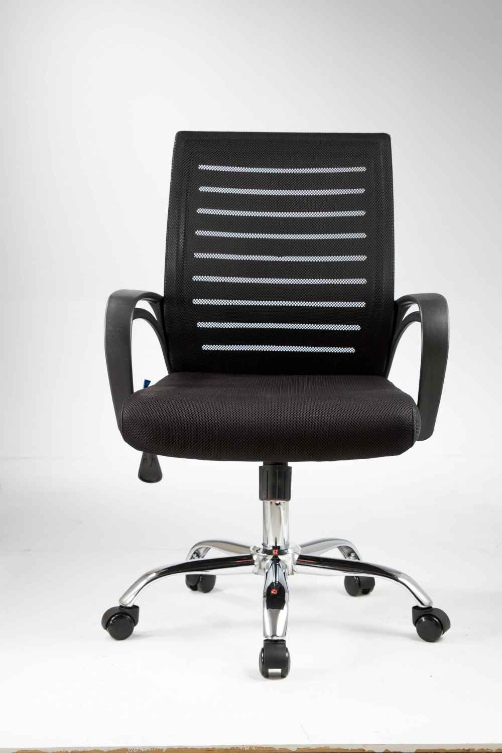 21.7-in. W 38.2-in. H Traditional Stainless Steel-Plastic-Nylon Office Chair In Black