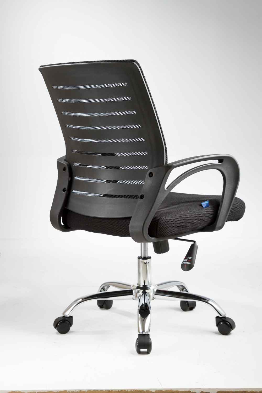 21.7-in. W 38.2-in. H Traditional Stainless Steel-Plastic-Nylon Office Chair In Black