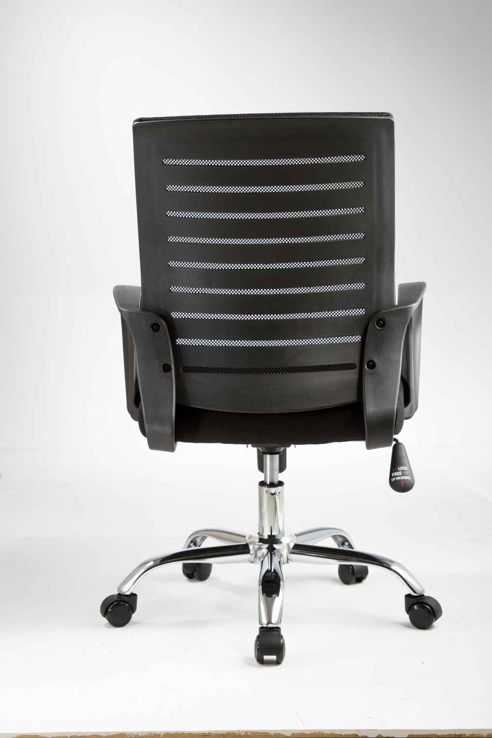 21.7-in. W 38.2-in. H Traditional Stainless Steel-Plastic-Nylon Office Chair In Black