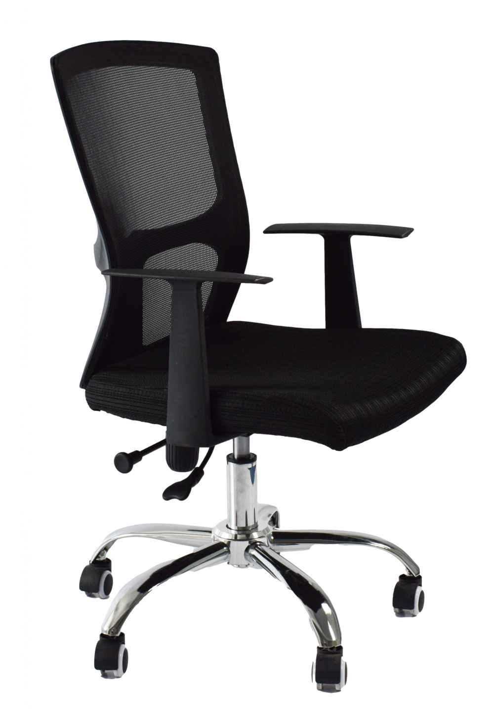 25.2-in. W 37.8-in. H Modern Stainless Steel-Plastic-Nylon Office Chair In Black