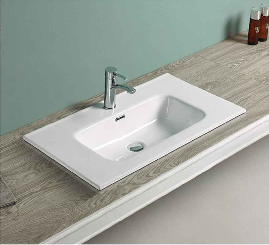 24.16-in. W 18.31-in. D Ceramic Top In White Color For 1 Hole Faucet