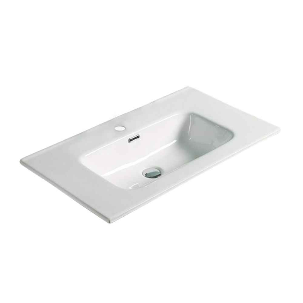 24.16-in. W 18.31-in. D Ceramic Top In White Color For 1 Hole Faucet