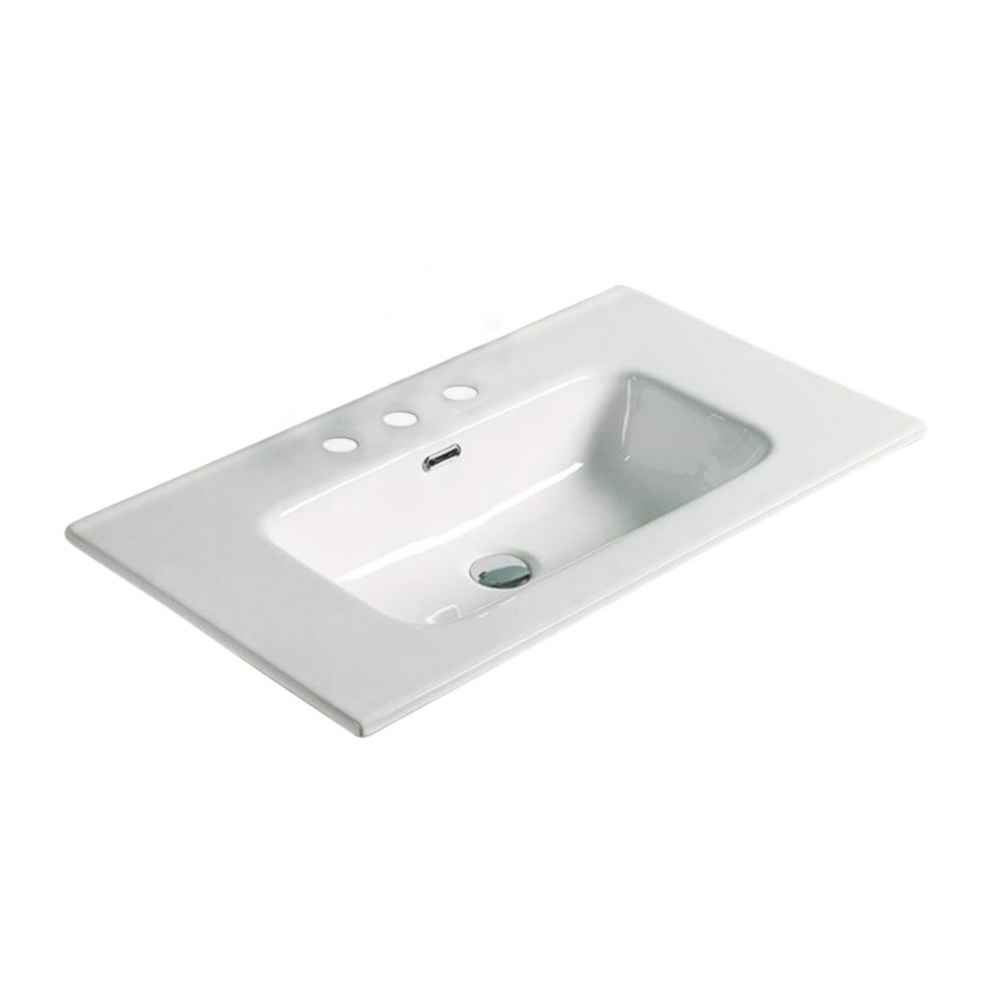 24.16-in. W 18.31-in. D Ceramic Top In White Color For 3H8-in. Faucet