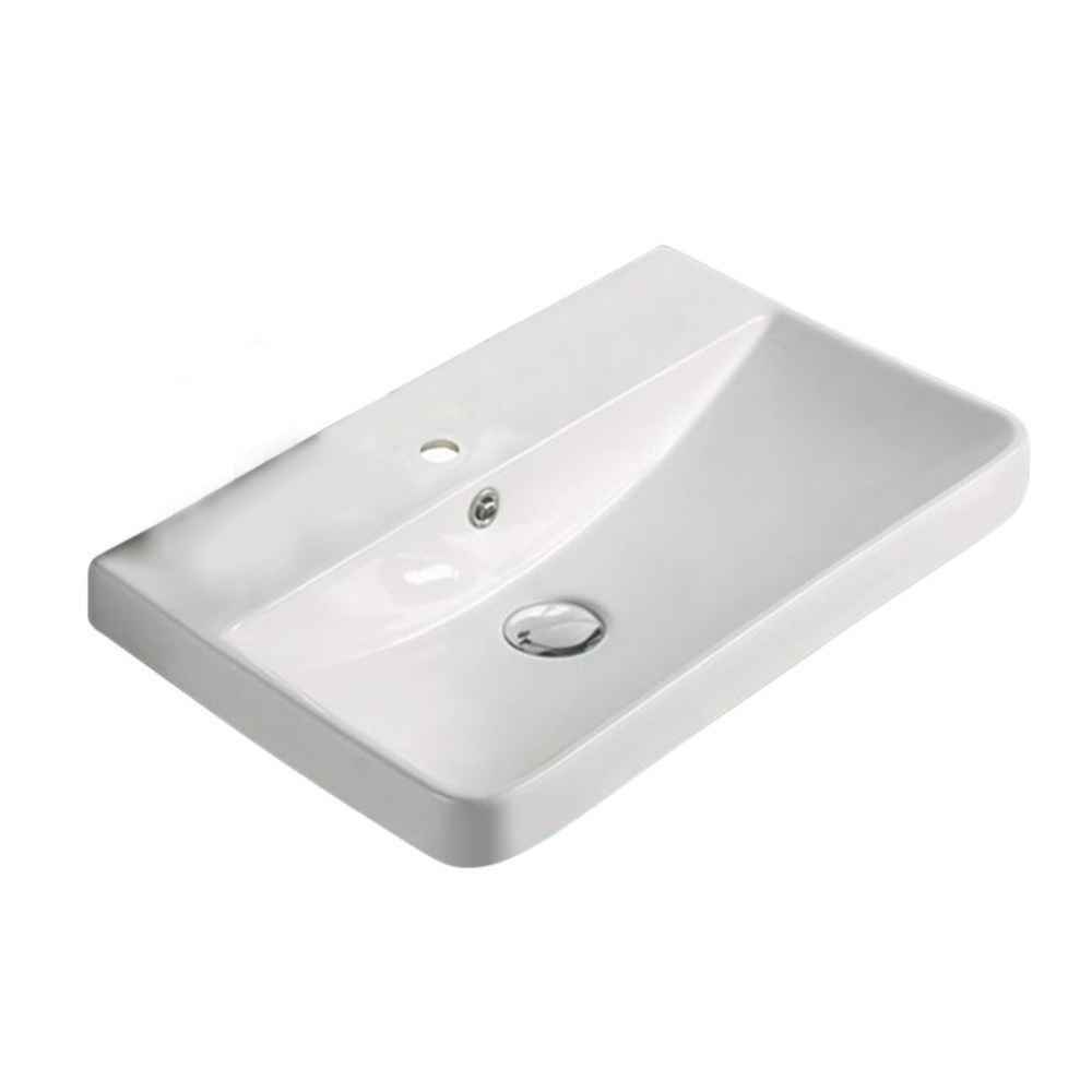 19.88-in. W 13.98-in. D Ceramic Top In White Color For 1 Hole Faucet