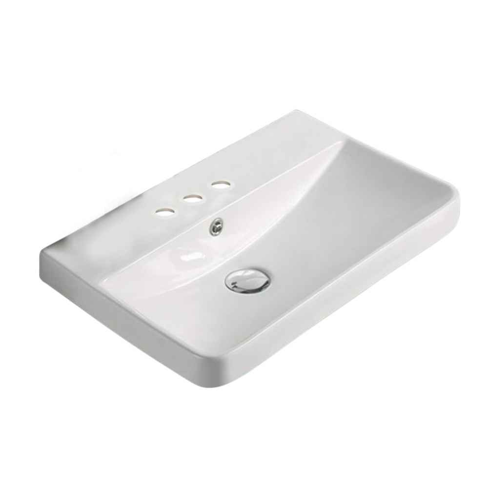 19.88-in. W 13.98-in. D Ceramic Top In White Color For 3H4-in. Faucet