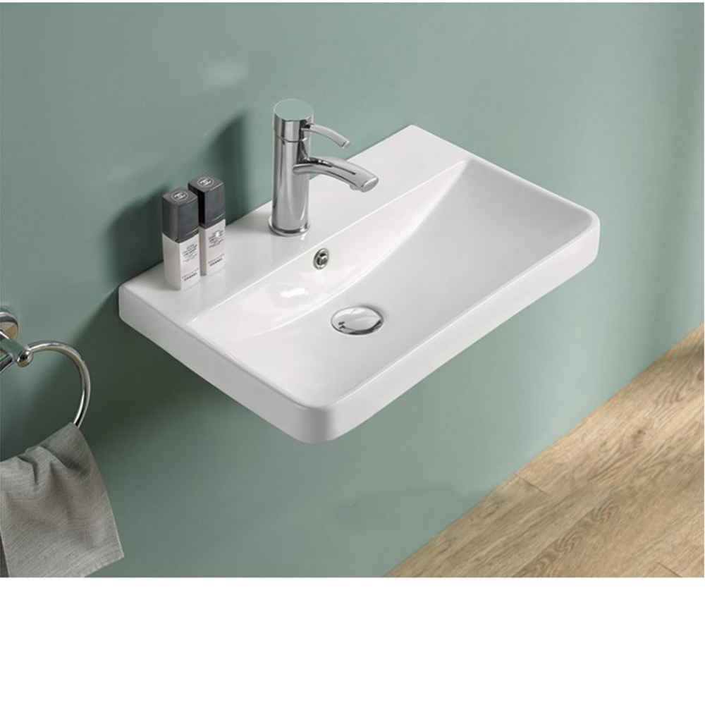 19.88-in. W 13.98-in. D Ceramic Top In White Color For 1 Hole Faucet