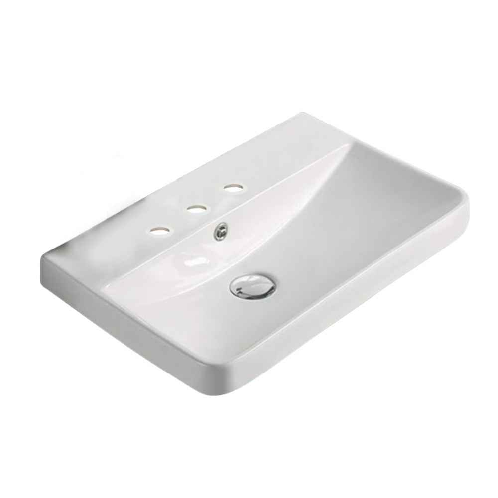 19.88-in. W 13.98-in. D Ceramic Top In White Color For 3H8-in. Faucet