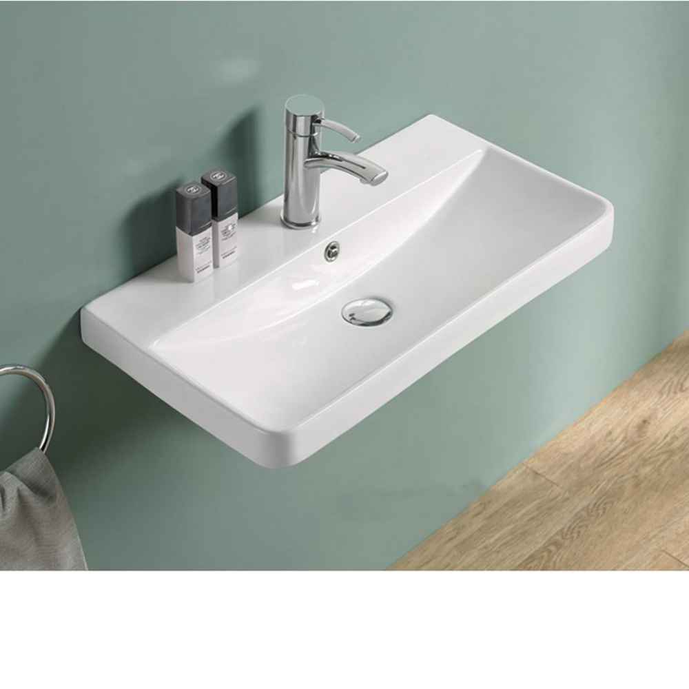 23.82-in. W 13.98-in. D Ceramic Top In White Color For 1 Hole Faucet