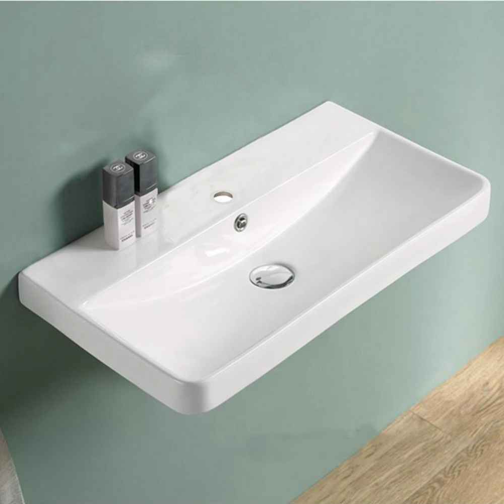 23.82-in. W 13.98-in. D Ceramic Top In White Color For 1 Hole Faucet
