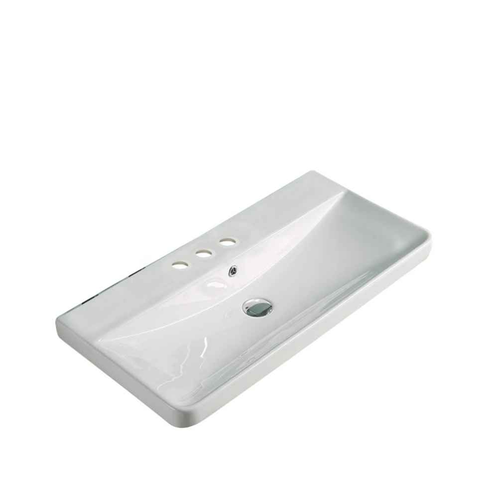 31.89-in. W 15.55-in. D Ceramic Top In White Color For 3H4-in. Faucet