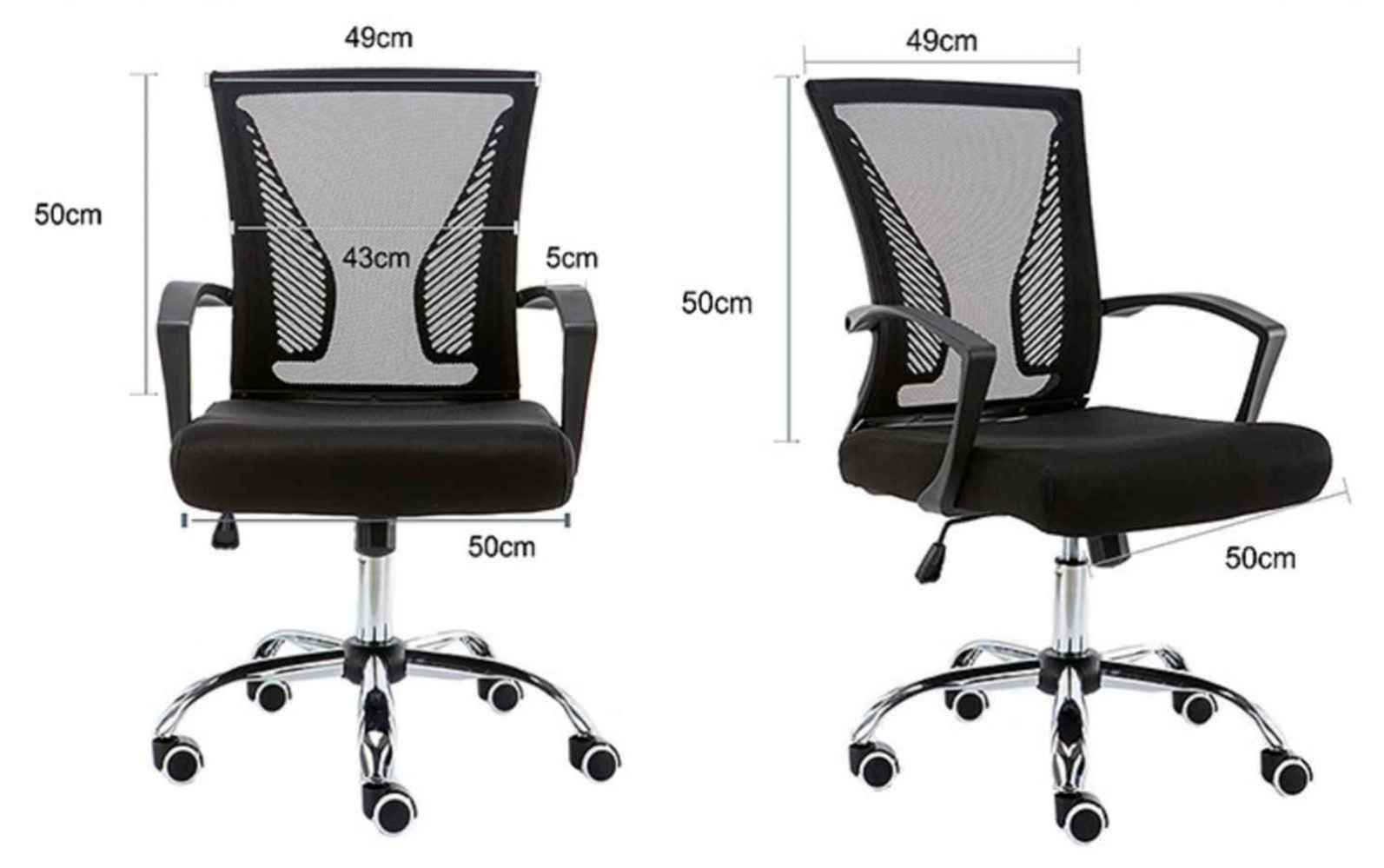 23.62-in. W 39.37-in. H Modern Stainless Steel-Plastic-Nylon Office Chair In Black