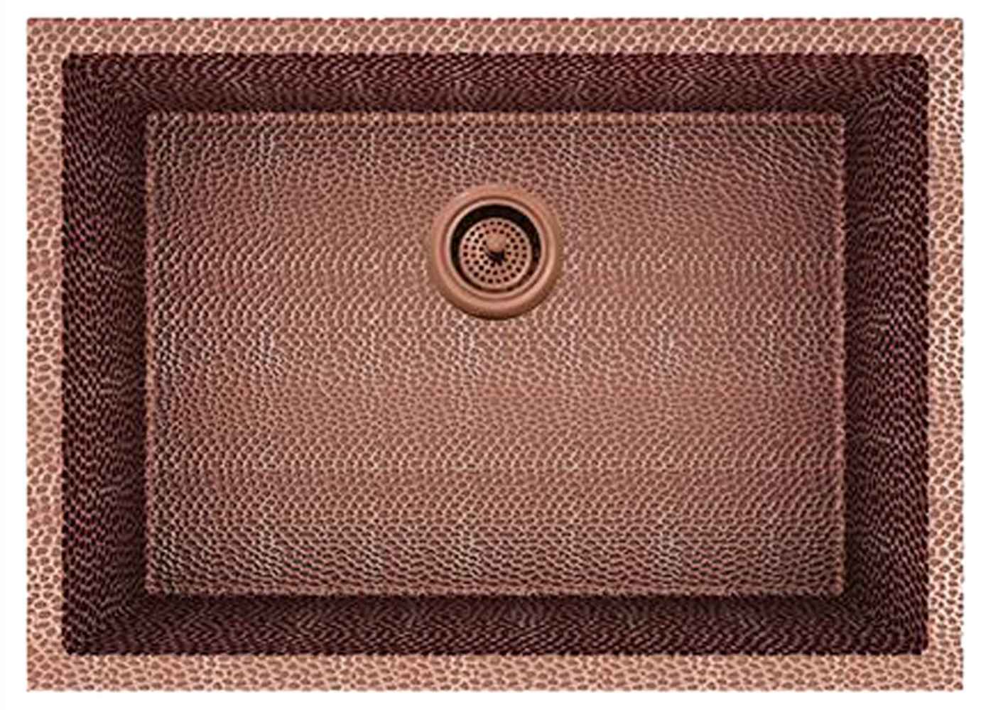25-in. W CSA Approved Copper Kitchen Sink With 1 Bowl And 16 Gauge