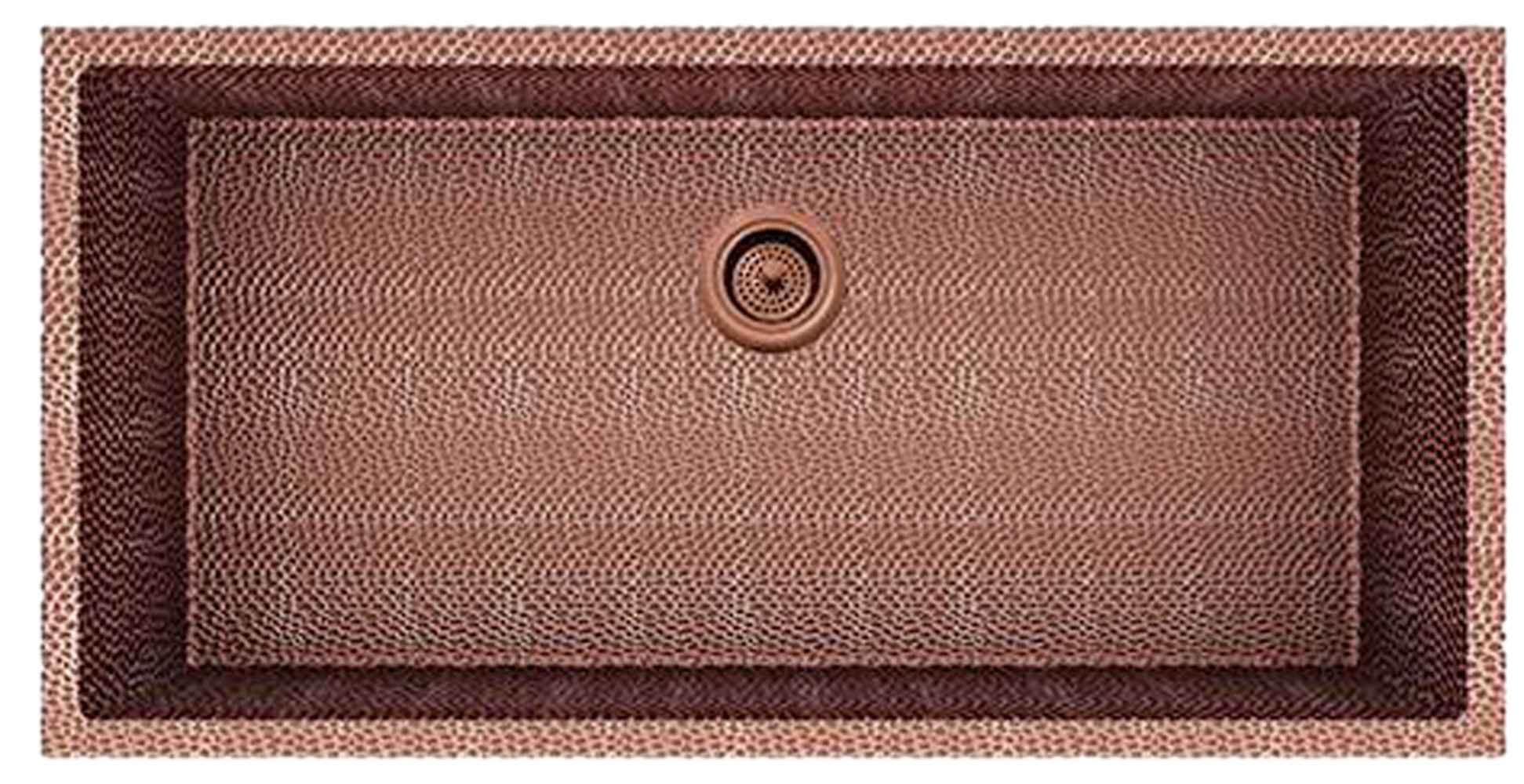 36-in. W CSA Approved Copper Kitchen Sink With 1 Bowl And 16 Gauge