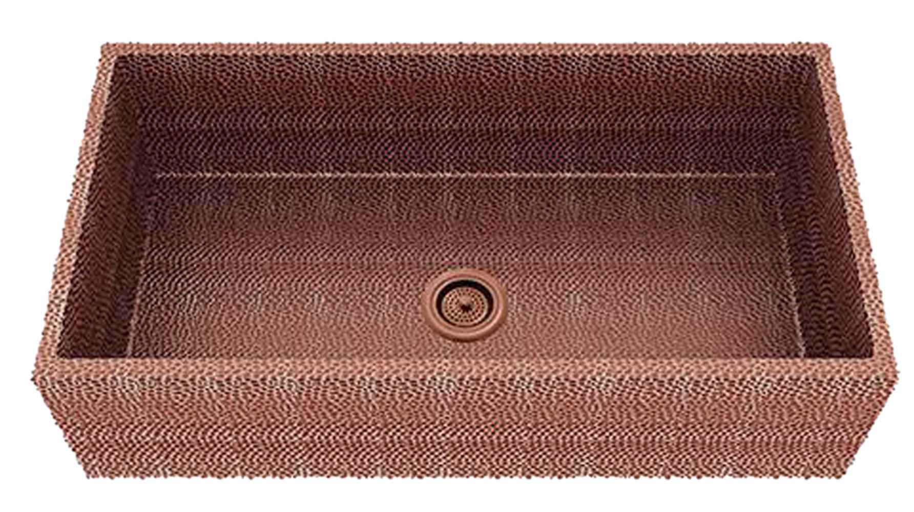 36-in. W CSA Approved Copper Kitchen Sink With 1 Bowl And 16 Gauge