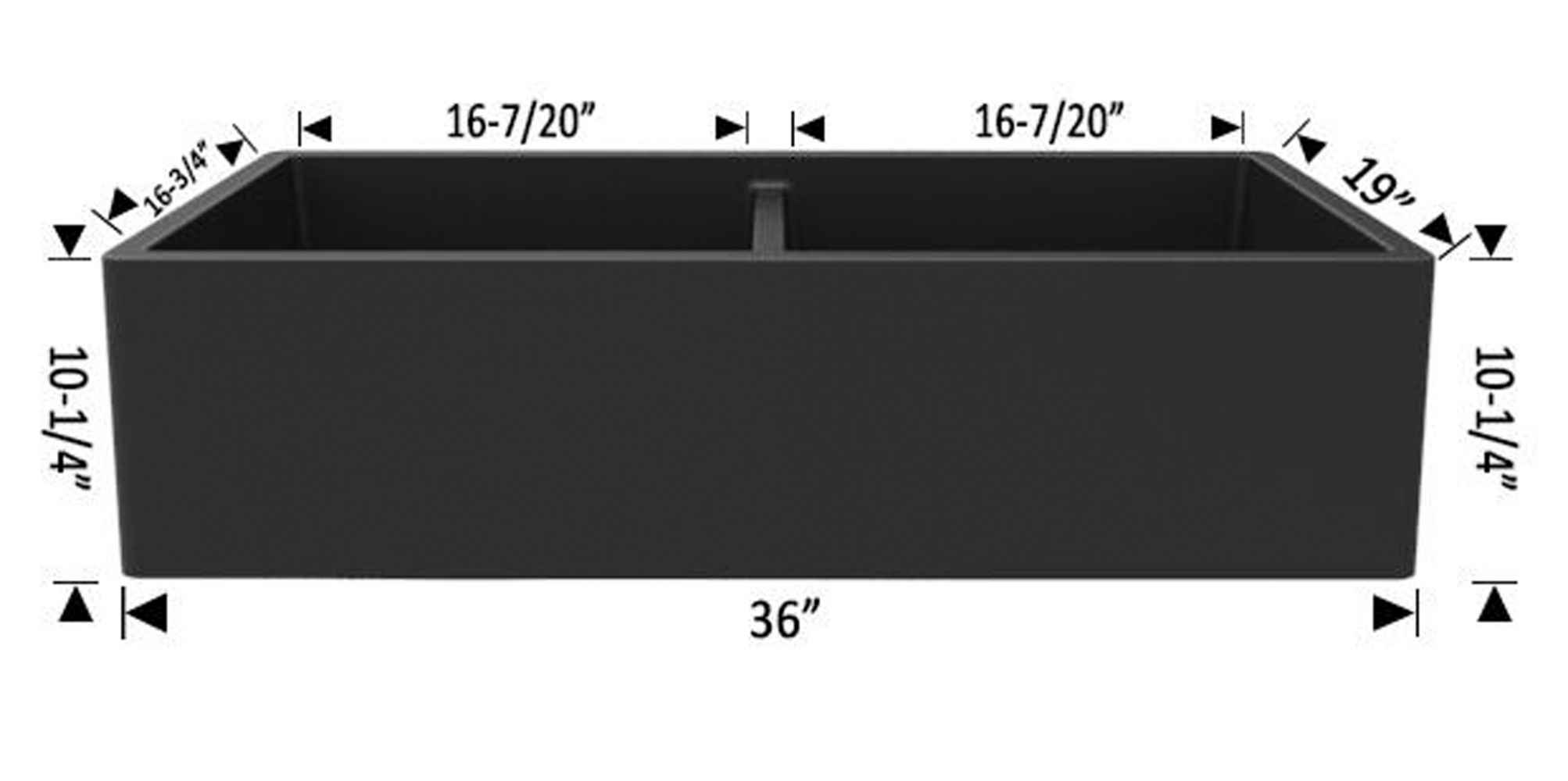36-in. W CSA Approved Black Granite Composite Kitchen Sink With 2 Bowl