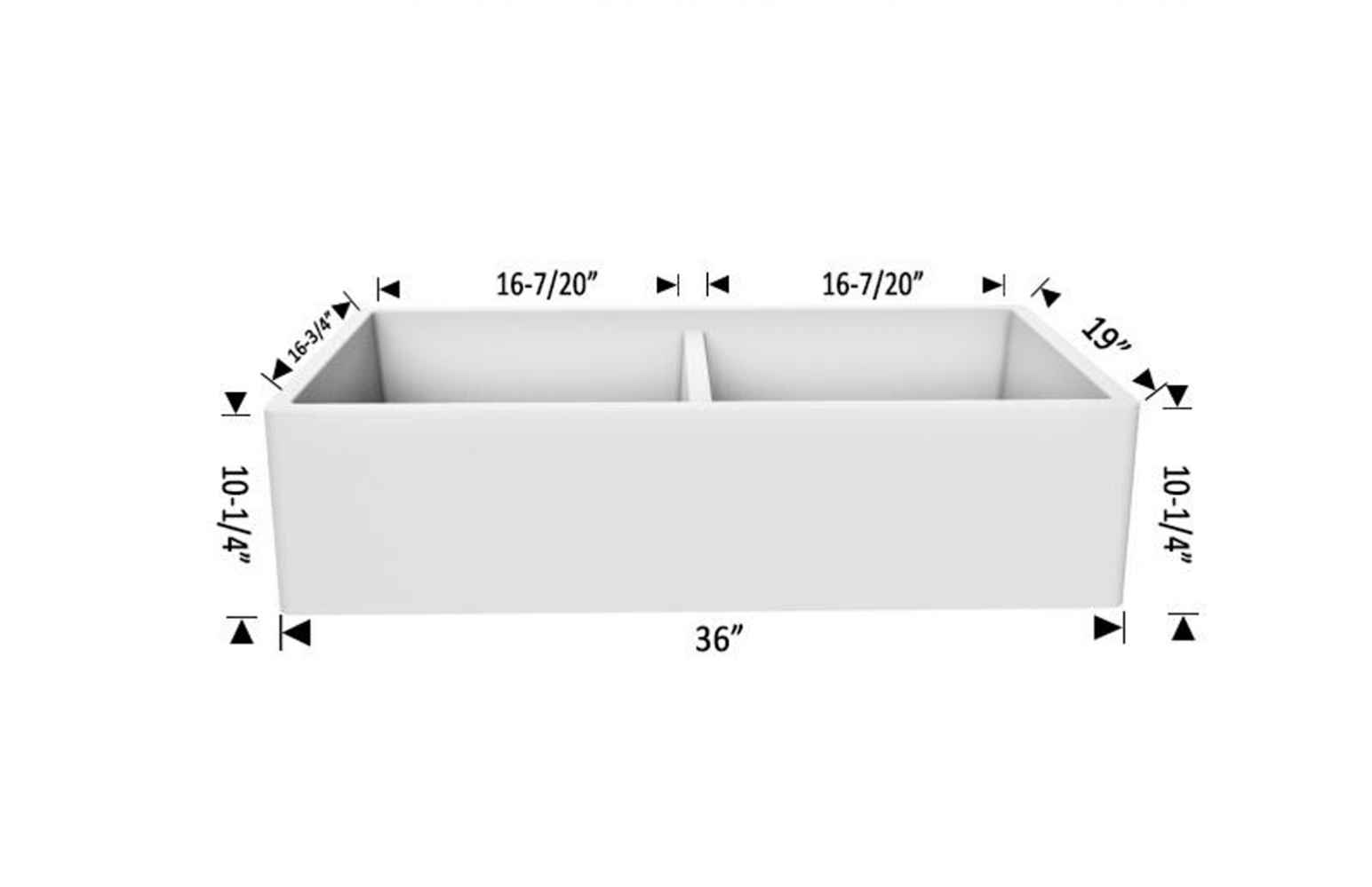 36-in. W CSA Approved White Granite Composite Kitchen Sink With 2 Bowl