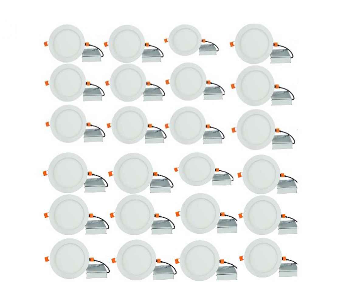 24 Pieces Set Of 4-in. W Round Aluminum Semi-Recessed Pot Lights In White