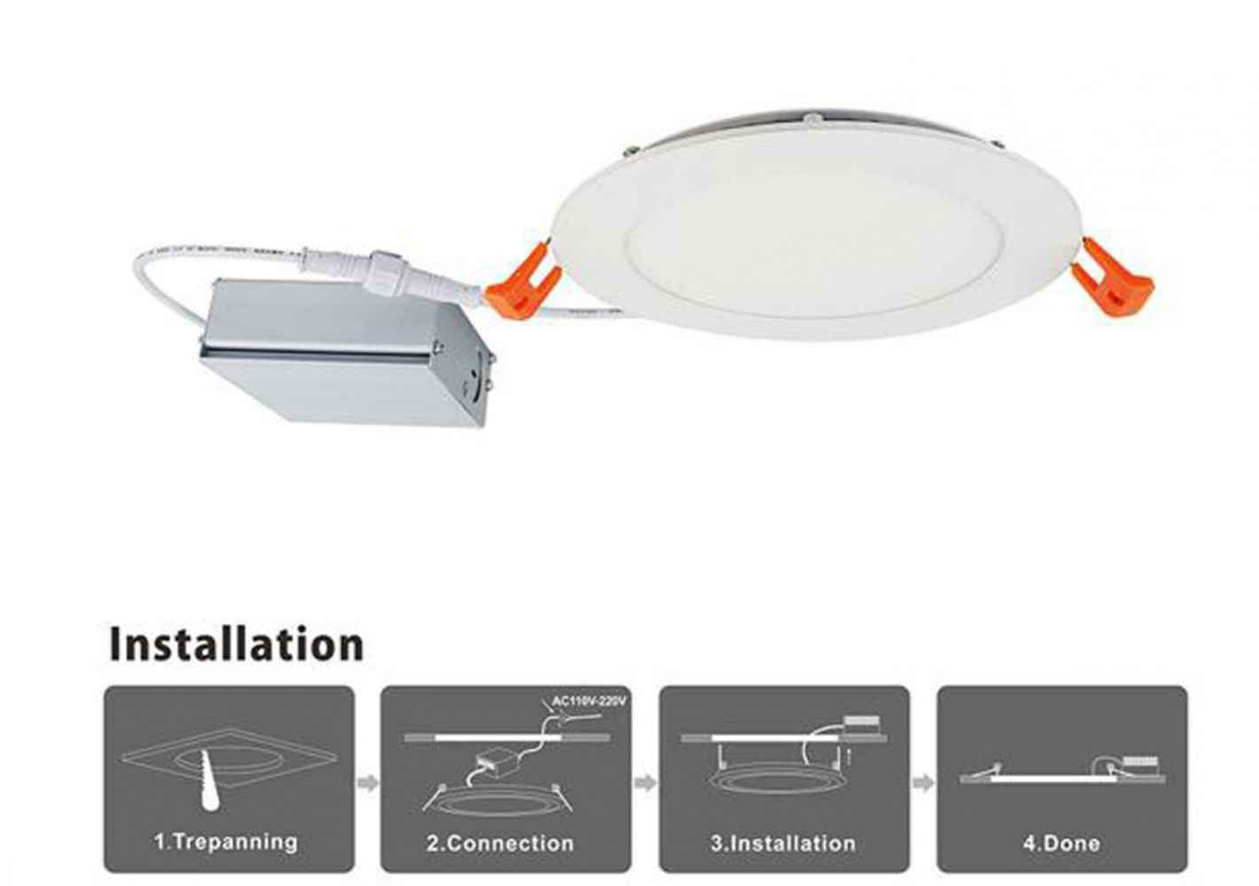 24 Pieces Set Of 6-in. W Round Aluminum Semi-Recessed Pot Lights In White