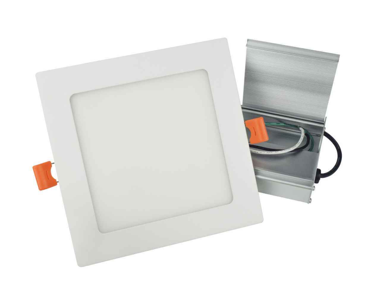 12 Pieces Set Of 4-in. W Square Aluminum Semi-Recessed Pot Lights In White