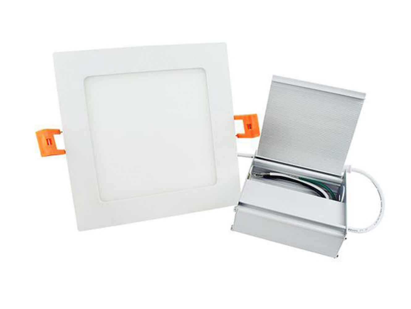 12 Pieces Set Of 4-in. W Square Aluminum Semi-Recessed Pot Lights In White