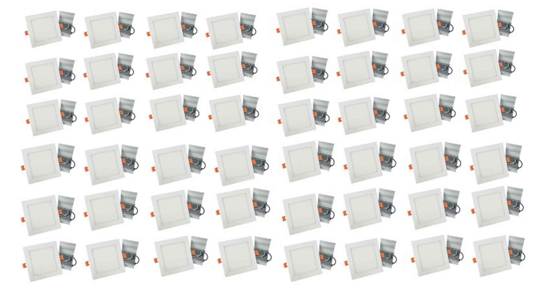 48 Pieces Set Of 6-in. W Square Aluminum Semi-Recessed Pot Lights In White