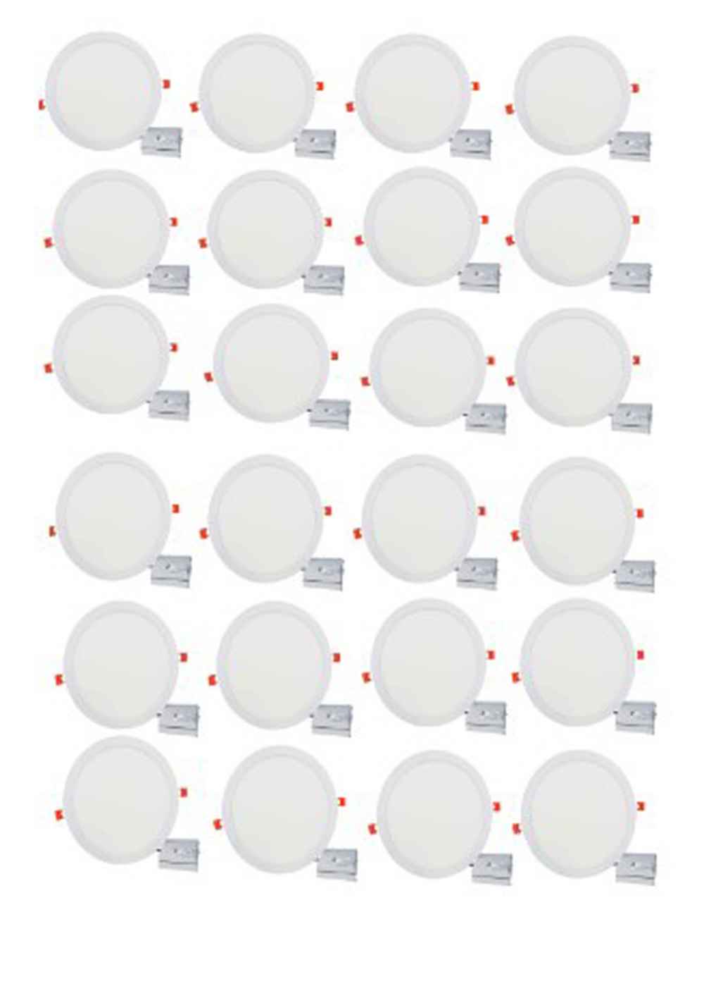 24 Pieces Set Of 12-in. W Round Aluminum Semi-Recessed Pot Lights In White