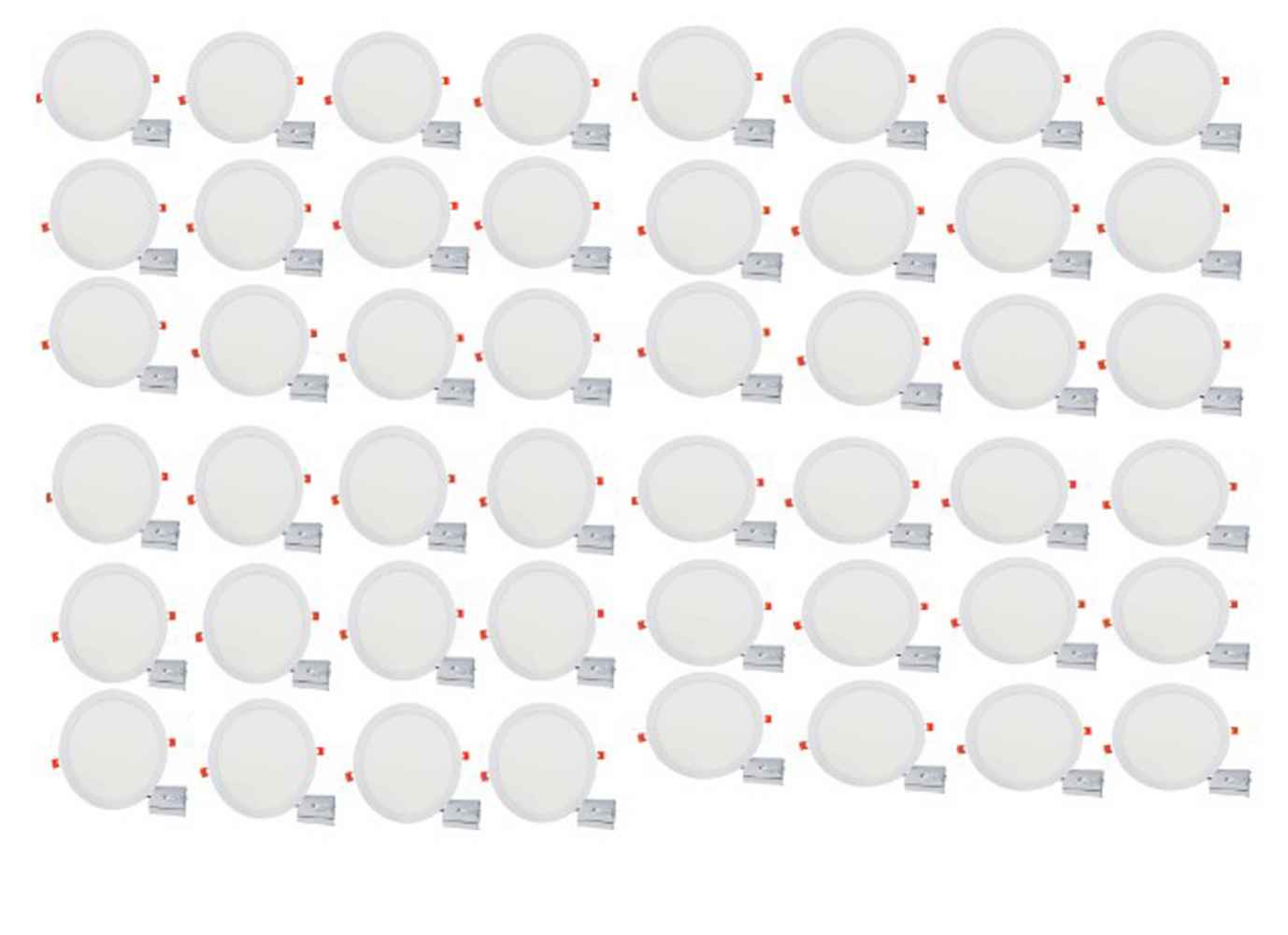 48 Pieces Set Of 12-in. W Round Aluminum Semi-Recessed Pot Lights In White