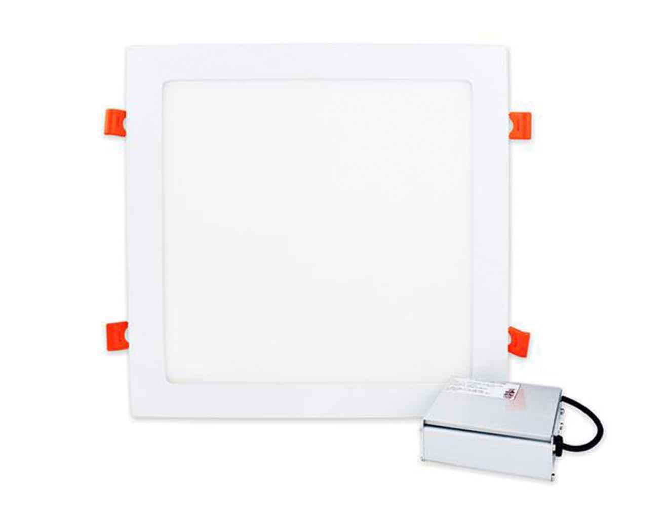 24 Pieces Set Of 12-in. W Square Aluminum Semi-Recessed Pot Lights In White