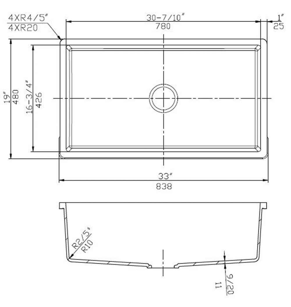 33-in. W CSA Approved Black Granite Composite Kitchen Sink With 1 Bowl