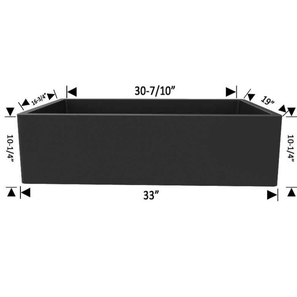 33-in. W CSA Approved Black Granite Composite Kitchen Sink With 1 Bowl