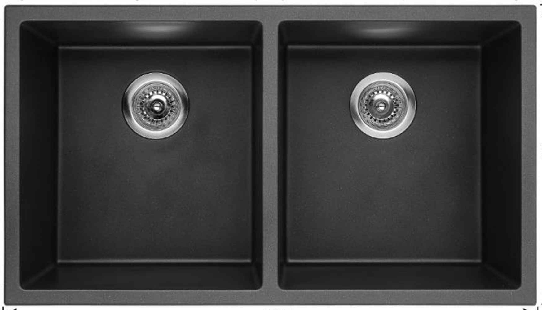 32-in. W CSA Approved Black Granite Composite Kitchen Sink With 2 Bowl