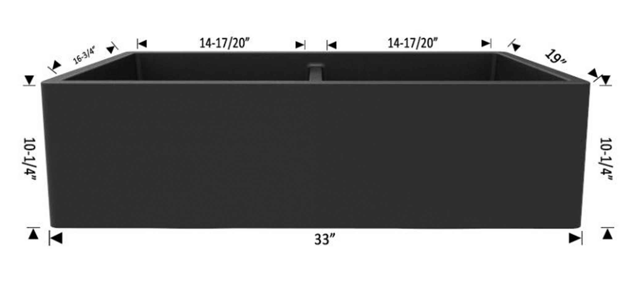 33-in. W CSA Approved Black Granite Composite Kitchen Sink With 2 Bowl