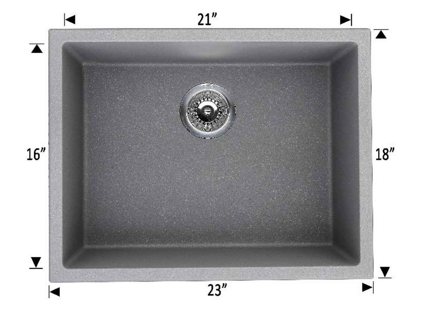 23-in. W CSA Approved Black Granite Composite Kitchen Sink With 1 Bowl