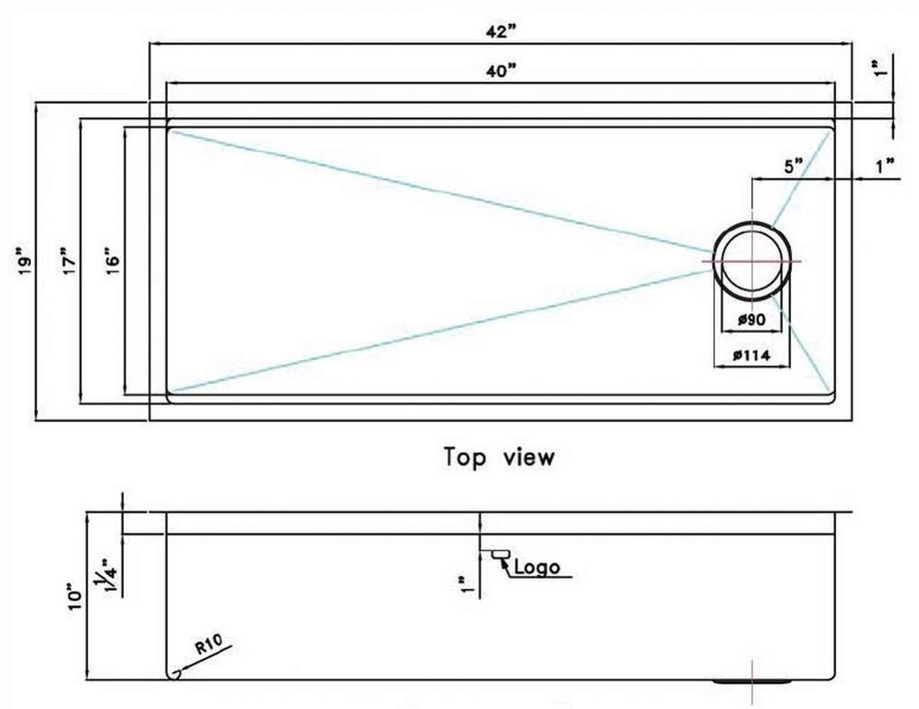 42-in. W CSA Approved Stainless Steel Kitchen Sink With 1 Bowl And 16 Gauge