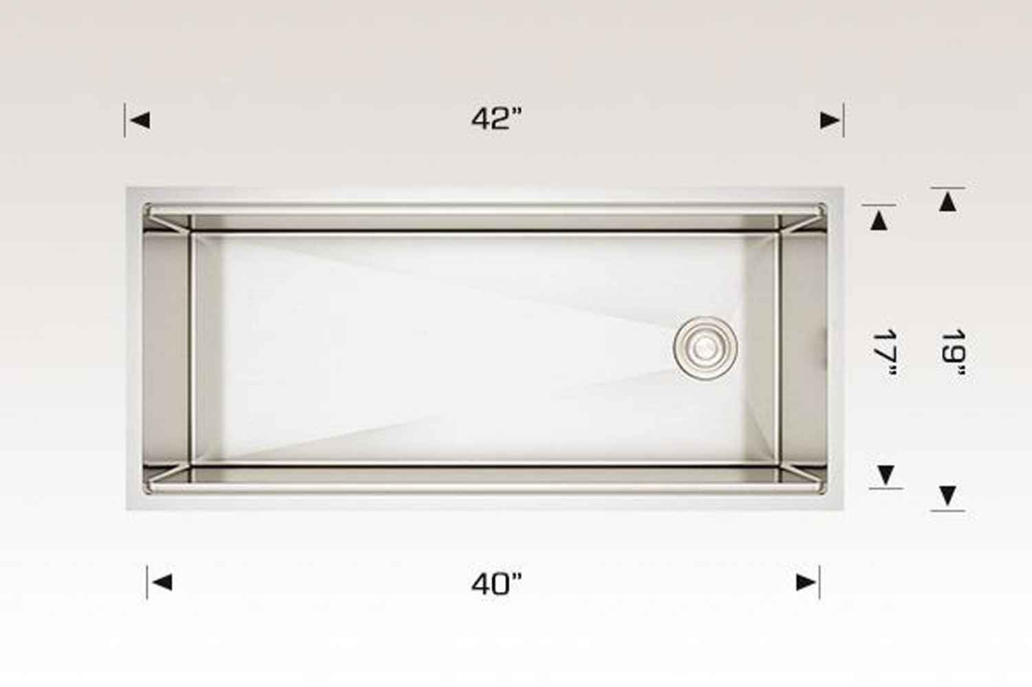 42-in. W CSA Approved Stainless Steel Kitchen Sink With 1 Bowl And 16 Gauge