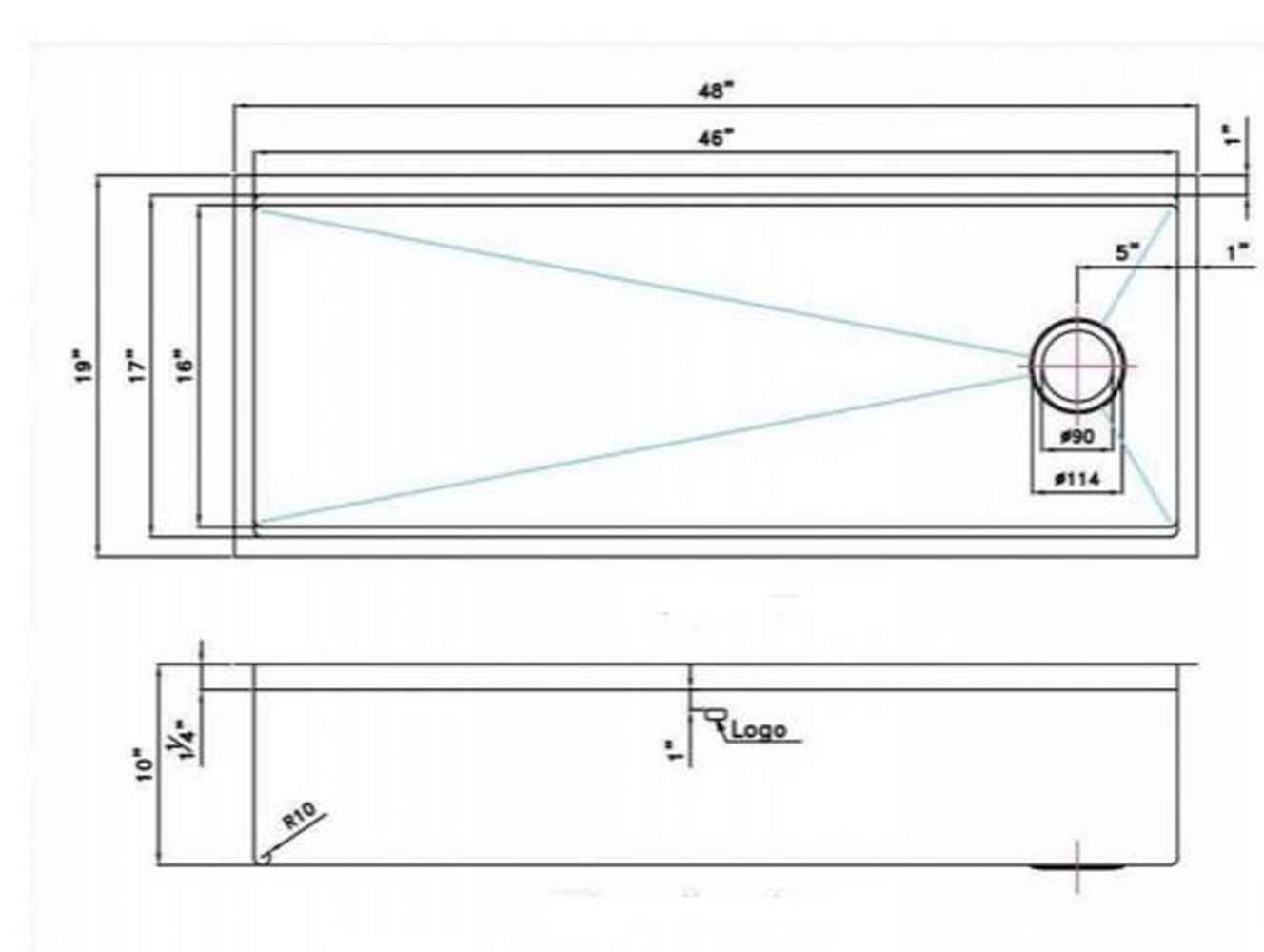 48-in. W CSA Approved Stainless Steel Kitchen Sink With 1 Bowl And 16 Gauge