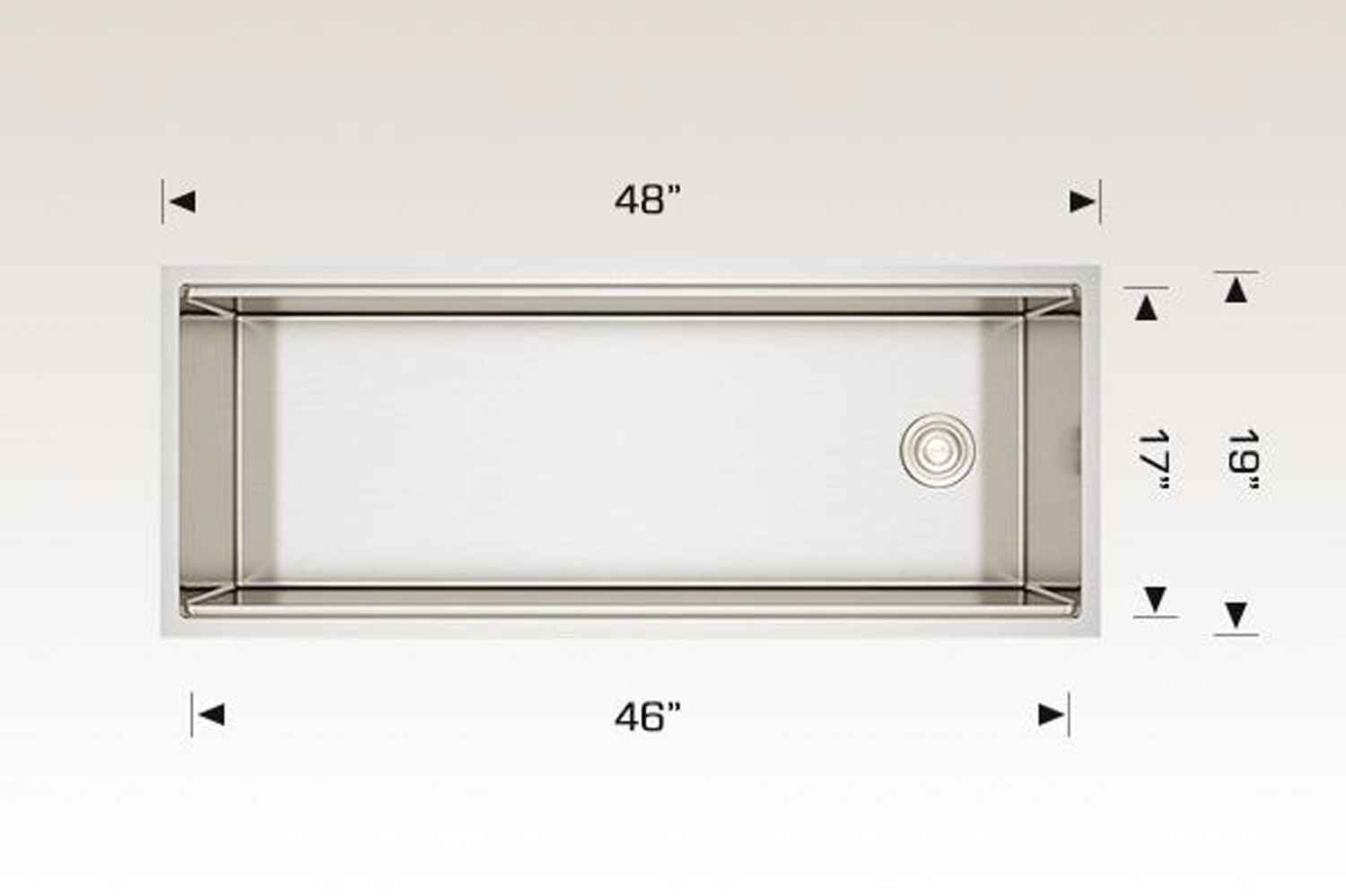 48-in. W CSA Approved Stainless Steel Kitchen Sink With 1 Bowl And 16 Gauge