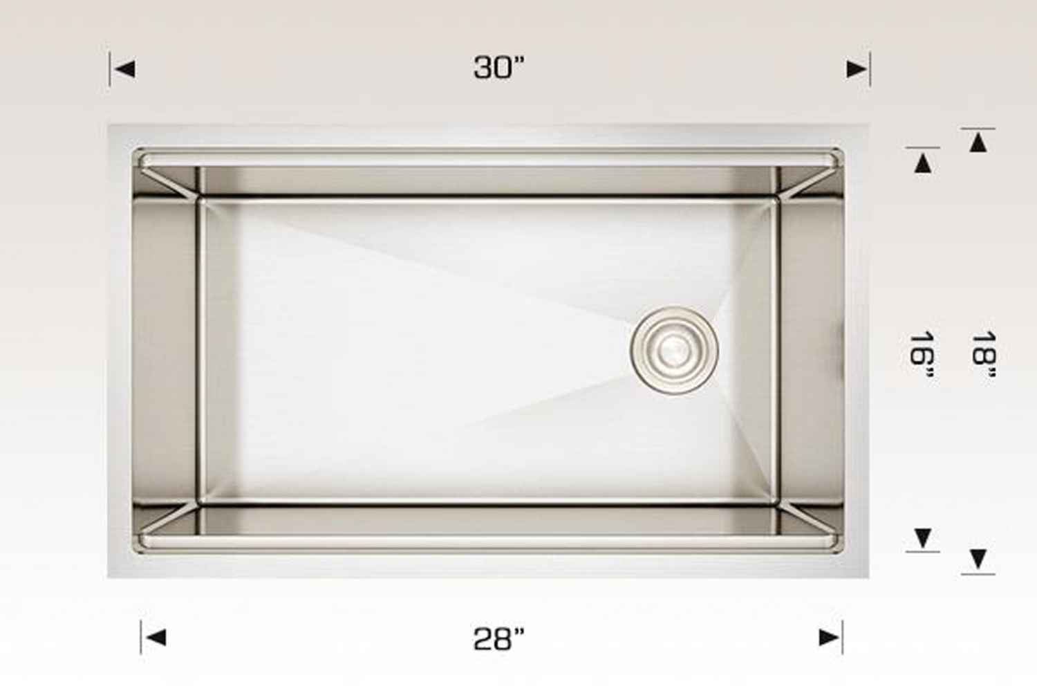 30-in. W CSA Approved Stainless Steel Kitchen Sink With 1 Bowl And 16 Gauge
