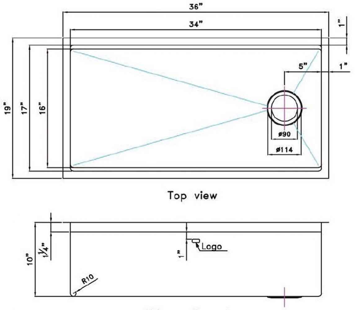 36-in. W CSA Approved Stainless Steel Kitchen Sink With 1 Bowl And 16 Gauge