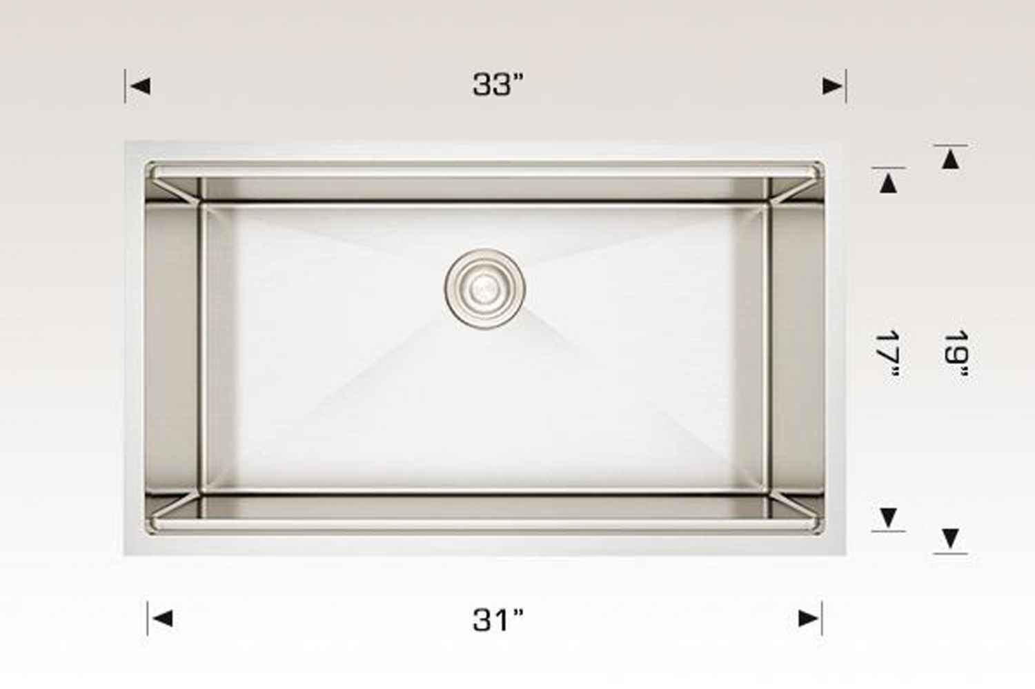 33-in. W CSA Approved Stainless Steel Kitchen Sink With 1 Bowl And 16 Gauge